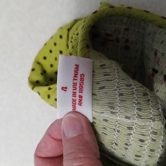 Green Polka Dot Smocked Dress - Picture 6 of 7